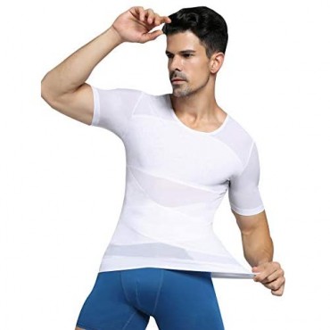 MASS21 Mens Tummy Control Shapewear Gynecomastia Compression Shirts Faja Hombre