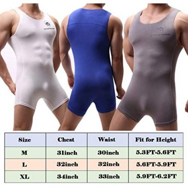 Men's Bodysuit Singlets Modal Soft Elastic Shapewear Sleeveless Underwear Boxers Briefs Suspender Slim Muscle Bulge Pouch