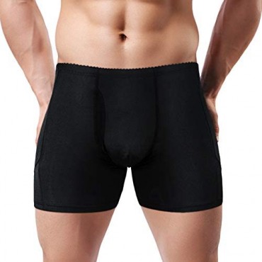 NonEcho Men Padded Underwear Briefs Boxers Men Butt Booster Hip Enhancer 4 Detachable Pads