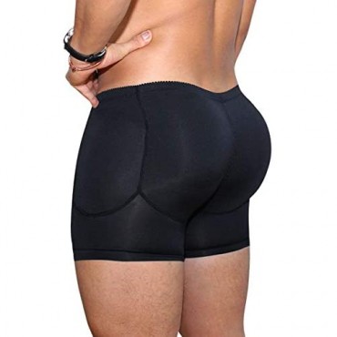 NonEcho Men Padded Underwear Briefs Boxers Men Butt Booster Hip Enhancer 4 Detachable Pads