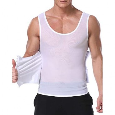 NonEcho Men Shapewear Compression Shirts Undershirts Slimming Body Shaper Waist Trainer Tank Top Vest with Zipper
