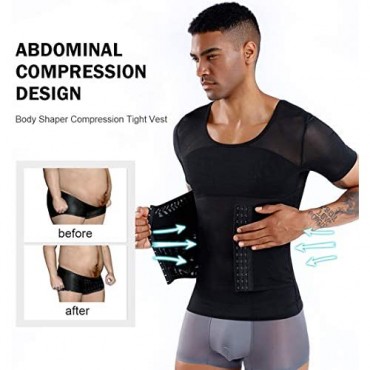 Panegy Mens Slimming Body Shaper Vest Breathable Strong Body Control Chest Binder
