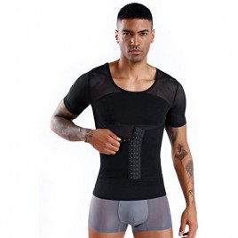 Panegy Mens Slimming Body Shaper Vest Breathable Strong Body Control Chest Binder