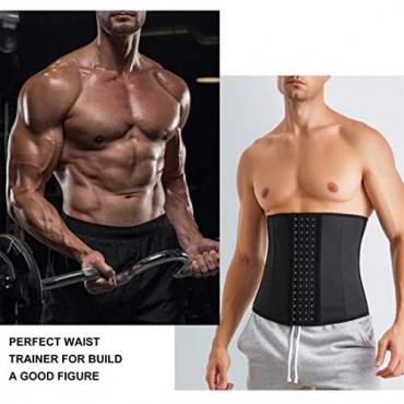 TAILONG Latex Waist Trainer Belt for Men Body Weight Loss Hot Sweat Fat Burning Shaper Workout Trimmer Band