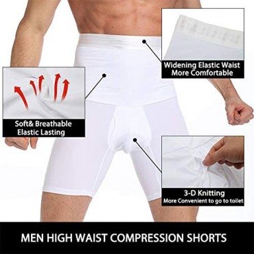 VARWANEO Men Tummy Control Shorts High Waist Slimming Shapewear Body Shaper Seamless Underwear Briefs