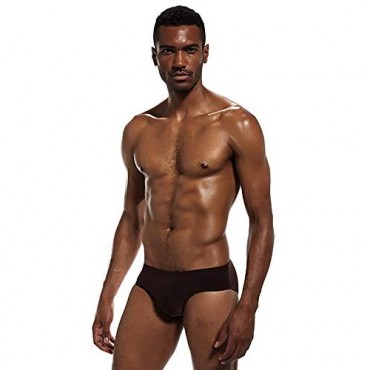 COMLIFE Men's Low Rise Ice Silk Bikini Underpants Basic Briefs Solid Color Underwear
