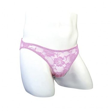 Extlps Transparent Lace Briefs Low Rise Briefs G-String Underwear for Sissy Men