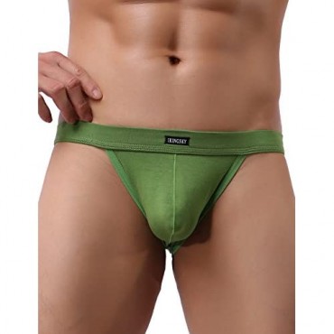 iKingsky Men's High-Leg Opening Briefs Modal Pouch Bikini Underwear Sexy Low Rise Bulge Underpanties