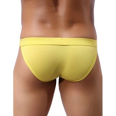 iKingsky Men's High-Leg Opening Briefs Modal Pouch Bikini Underwear Sexy Low Rise Bulge Underpanties