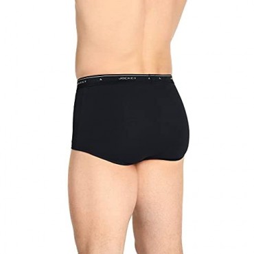 Jockey Men's Underwear Classic Full Rise Brief - 6 Pack Black 38