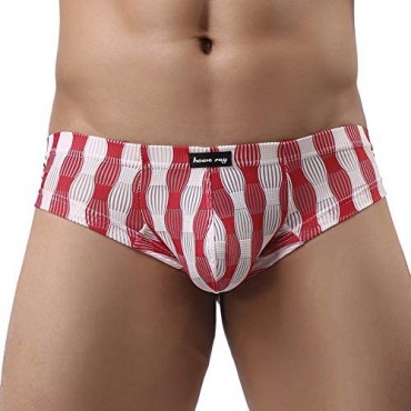K-Men Mens Sexy Lace Thong Semi-Sheer Cheeky Pouch Boxer Briefs Underwear Panties