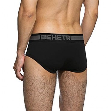 Mens Briefs Underwear 3-Pack Black Solid Cotton Men Soft Breathable Brief
