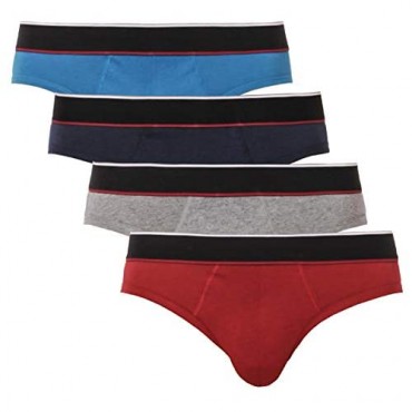 PGA Tour Men’s Underwear 4 Pack Cotton Sport Brief (Seaport/Navy/Grey/Red Large)