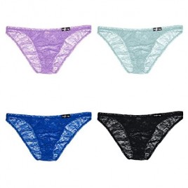 sandbank Men's Sexy Lace Panties Nylon Bikini Underwear Briefs