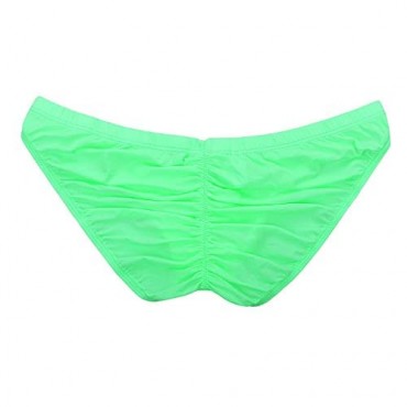 Summer Code Men's Sexy Bikini Brief Elastic Silky Ruched Back Underwear Swimwear
