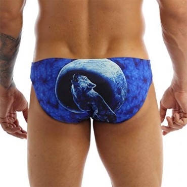 YiZYiF Men's Sexy Funny 3D Wolf Print Panties Lingerie Wild Briefs Underwear