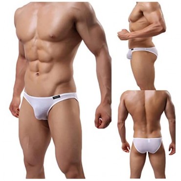 YuKaiChen Men's Briefs Low Rise Ice Silk Bikinis Seamless Underwear