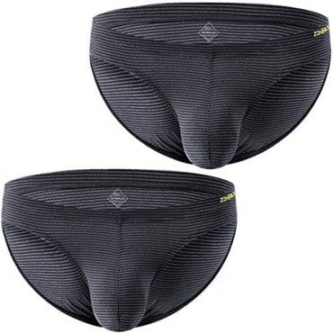 ZONBAILON Men's Big Pouch Briefs Underwear Bulge Enhancing Low Rise Briefs for Men Pack M L XL 2XL