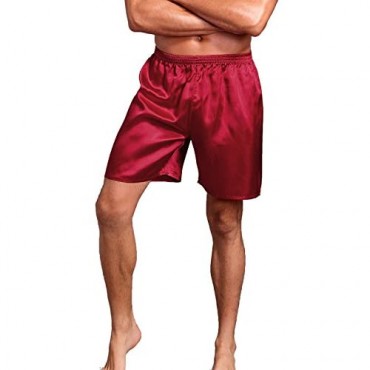 Admireme Mens Satin Boxers Shorts Satin Sleep Pajamas Shorts Travel Underwear