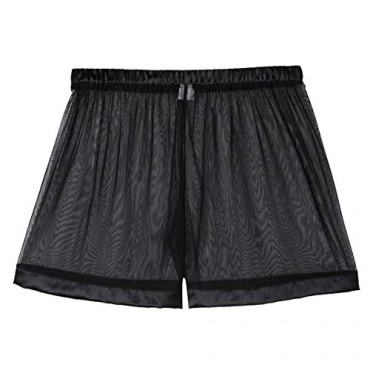Aiihoo Men's Sheer Mesh Loose Fit Boxer Shorts Elastic Waistband Lounge Underwear Nightwear