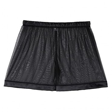 Aiihoo Men's Sheer Mesh Loose Fit Boxer Shorts Elastic Waistband Lounge Underwear Nightwear