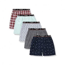 Badger Smith Men's 5 - Pack 100% Cotton Print and Plaid Multicolor Boxers