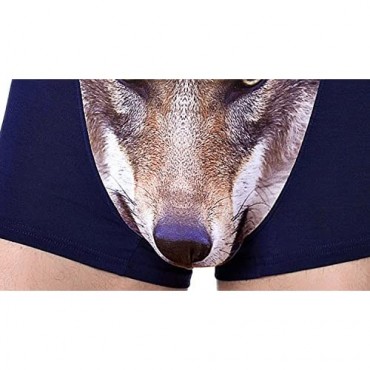 Bestag Mens 3D Wolf Owl Eagle Bulge Pouch Boxer Briefs Underwear