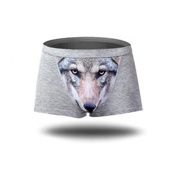 Bestag Mens 3D Wolf Owl Eagle Bulge Pouch Boxer Briefs Underwear