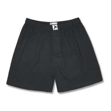 Biagio Mens Solid BLACK Color BOXER 100% Knit Cotton Shorts