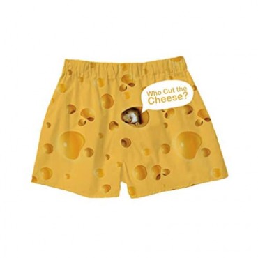 BRIEF INSANITY Men's Boxer Shorts Underwear Mouse and Cheese Print