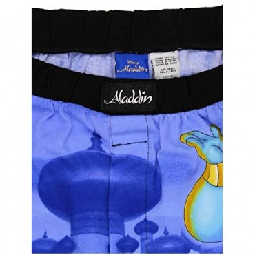 Disney Aladdin Genie Jafar Mens Briefly Stated Boxer Lounge Shorts