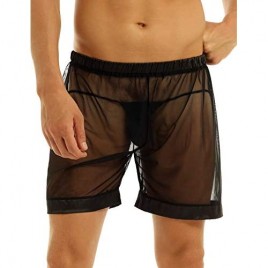 Doomiva Men's See Through Mesh Lounge Underwear Boxer Shorts Underpants Beachwear