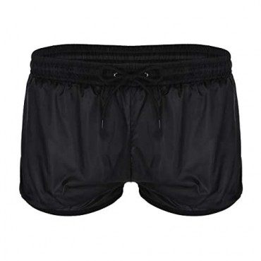 Doomiva Sexy Men's See Through Trunks Loose Lounge Drawstring Boxer Shorts Underwear Swimwear