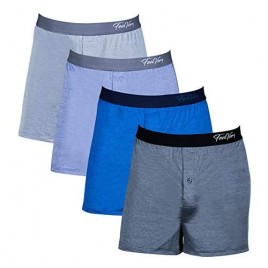 Feelvery Men's Cool Active Sporty Performance Knit Boxer Shorts Underwear (4 Pack) (Melange  X-Large)