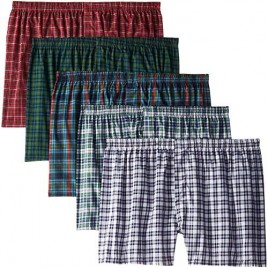 Fruit of The Loom Men's Woven Tartan and Plaid Boxer Multipack (XX-Large (44-46) Assorted Tartan