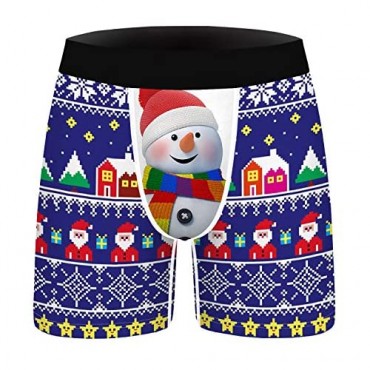 GLUDEAR Men's 3-Pack Funny Ugly Christmas Boxers Novelty Humorous Boxer Shorts Underwear