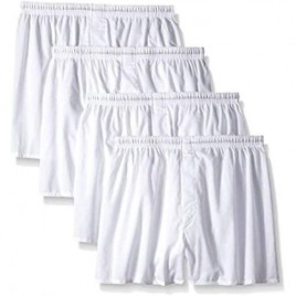 Hanes Men's Tagless Woven Boxers - 4 Pack  White  Medium