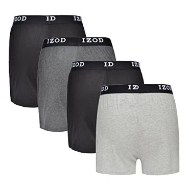 IZOD Mens Cotton Knit Boxers 4-Pack