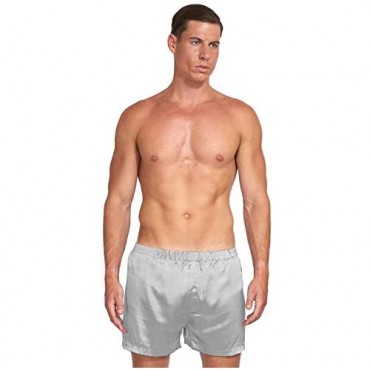 MYK Men’s 20 Momme Luxury Pure Silk Boxer Lounge Shorts Lightweight and Breathable Gift Ready