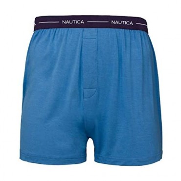 Nautica Men's Boxer Modal Cotton Fit Boxer with Functional Fly Tagless 3 Pack