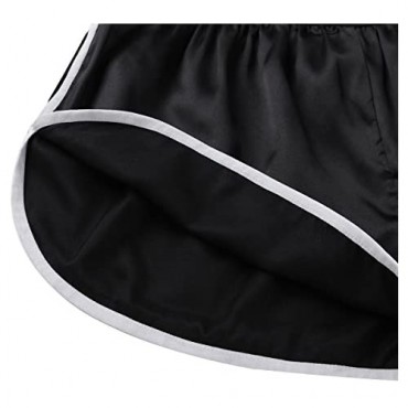 QinCiao Men's Satin Boxers Silk Loose Crossdress Underwear Sports Lounge Beach Shorts