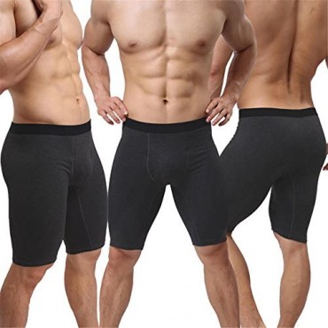 Sexy Men Underwear Cotton U Convex Pouch Boxers Shorts Long Leg Underpants M L XL XXL
