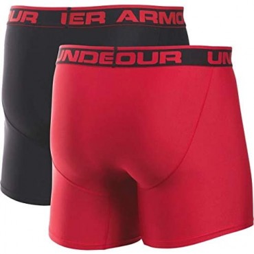 Under Armour O Series 6in Boxerjock - 2-Pack - Men's Black/Red S