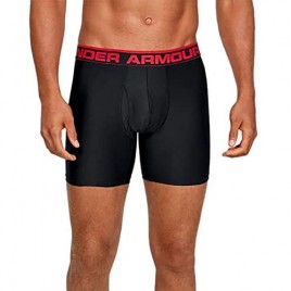 Under Armour O Series 6in Boxerjock - 2-Pack - Men's Black/Red  S