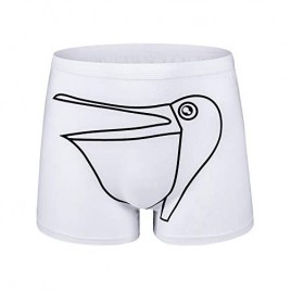 YAMIII Funny Pelicans Boxers  Humorous Underwear  Gag Gifts for Men White