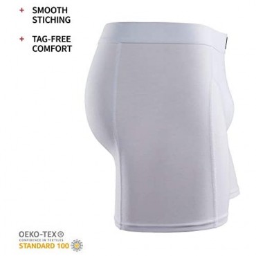 DANISH ENDURANCE Men's Cotton Trunks 3-Pack Stretchy Soft Fitted Boxer Classic Fit Underwear Comfortable Boxer Shorts