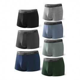DAVID ARCHY Men's Underwear Ultra Soft Comfy Breathable Bamboo Rayon Trunks in 4 or 7 Pack