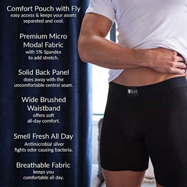 Ejis Essential Boxer Briefs | Fly (3-Pack) | Anti-Odor Micro Modal