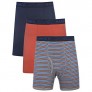 Hanes Men's 3-Pack Tagless 100% Cotton Boxer Briefs with X-temp and FreshIQ Technology - Extended Sizes Navy/Orange