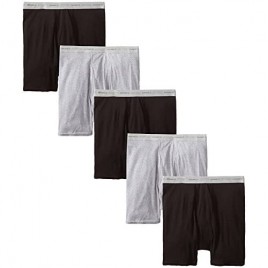 Hanes Men's Tagless Boxer Briefs with Comfort Flex Waistband (XX-Large Black/Grey - 5 Pack)